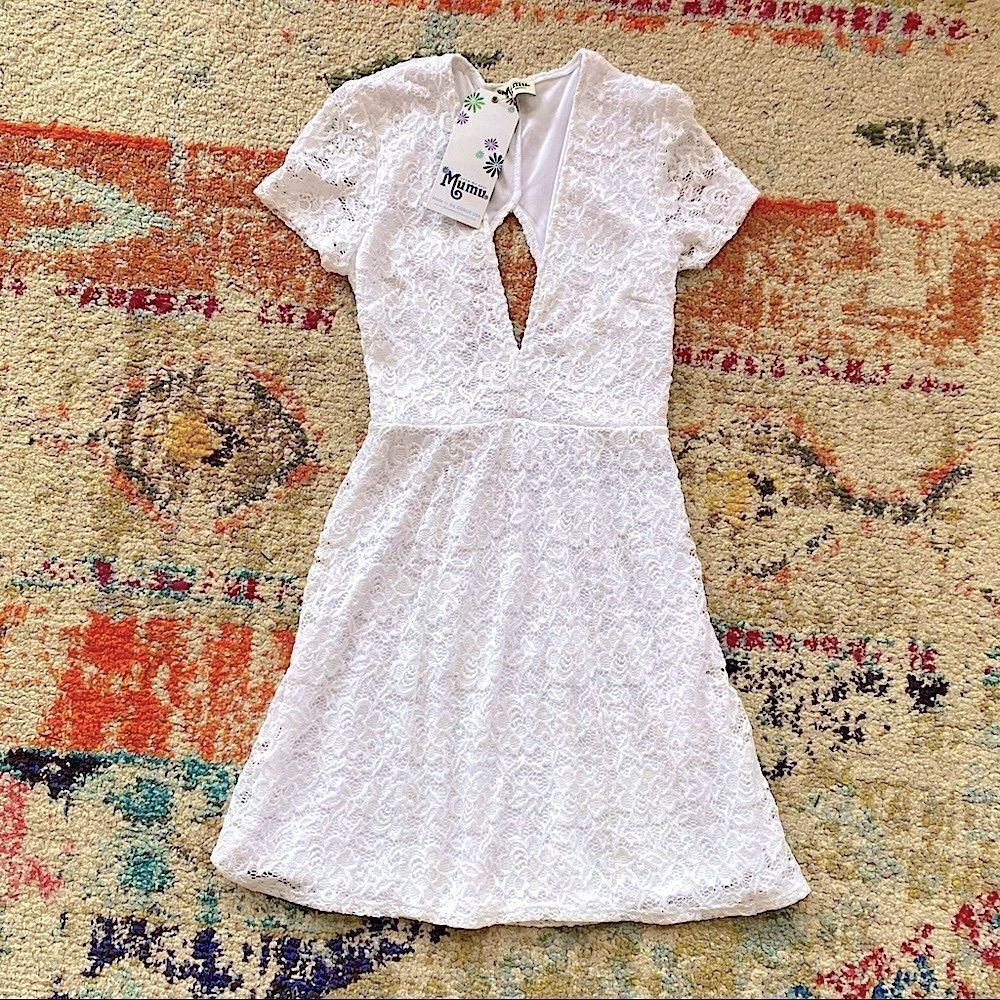 Show Me Your MuMu Ibiza White Lace Mini Dress - Picture 3 of 15